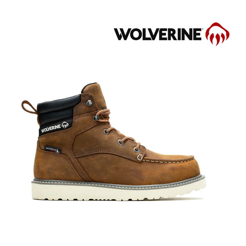 WOLVERINE Men's TRADE WEDGE Moc Toe Waterproof Soft Toe Work Boots W230042