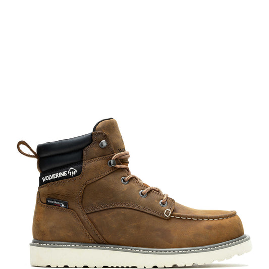 WOLVERINE Men's Trade Wedge Moc Toe Waterproof Soft Toe Work Boot