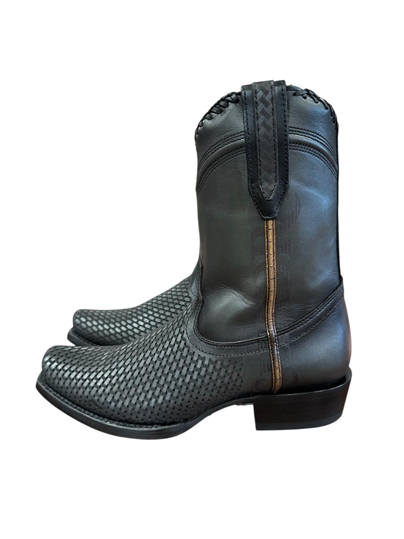 CUADRA Men's Crust Tokio Oxford Laser & Woven Zipper Narrow Square Toe Western Boot CU969