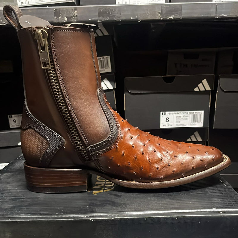 CUADRA Men's Luxury ostrich ankle Western Boot
