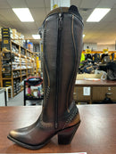 CUADRA Women's Zipper & Woven Studs Snip Toe Western Boot