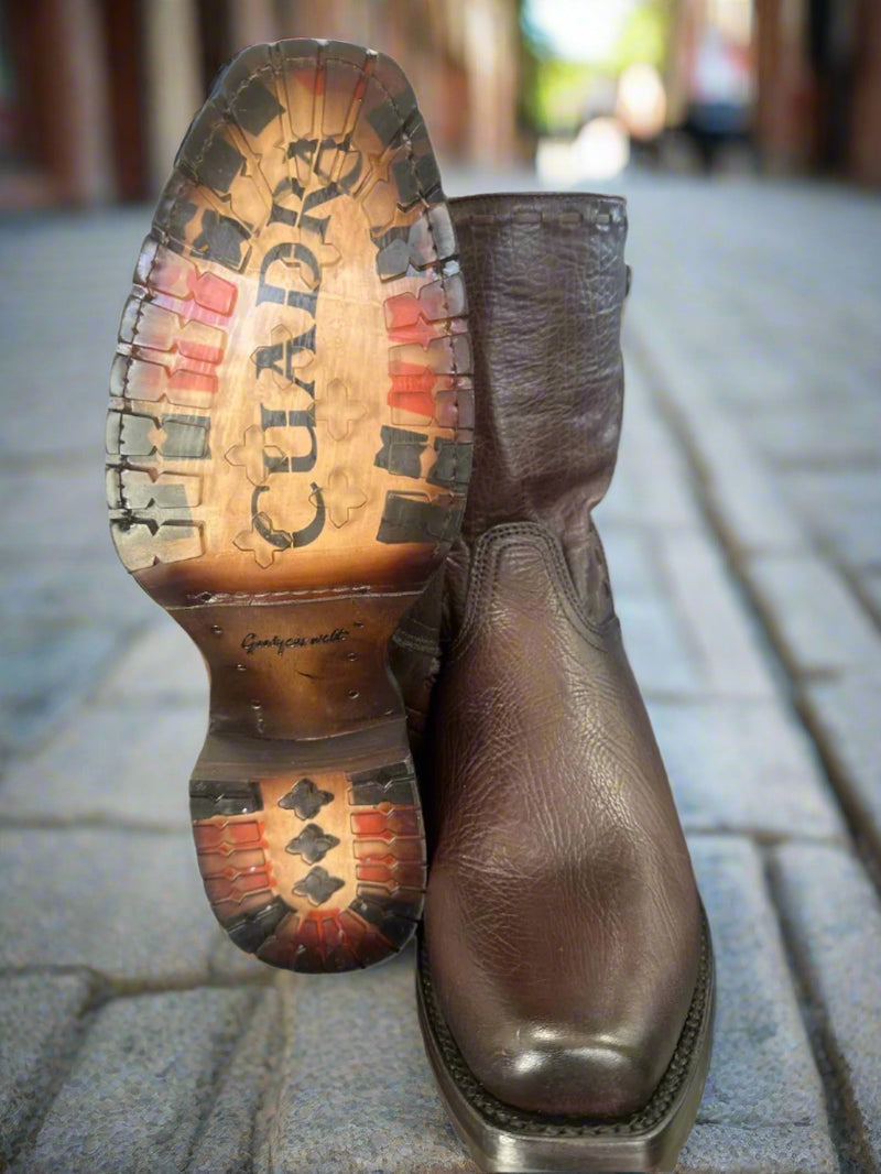 CUADRA Men's Urban Engraved Bovine Laser & Woven Zipper Western Boot CU939
