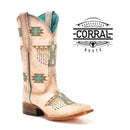 BOTAS CORRAL Bota vaquera bordada Circle G By Corral® para mujer con punta cuadrada Z5219