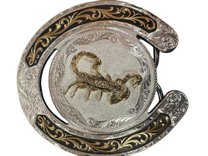 MONTANA SILVERSMITH Men's Two Tone Scorpion Horseshoe Custom 61375
