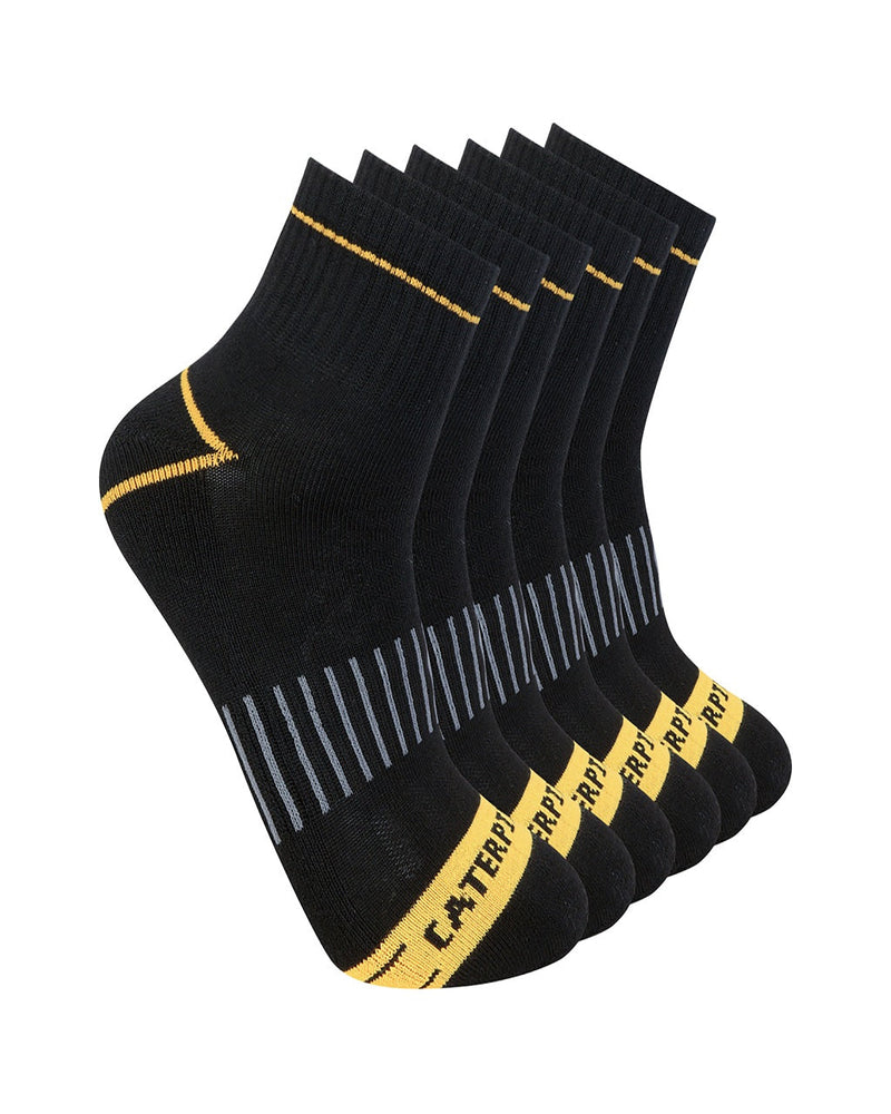 CATERPILLAR Men's Advanced Half Cushion Quarter Socks (6 Pack) CT302349TB