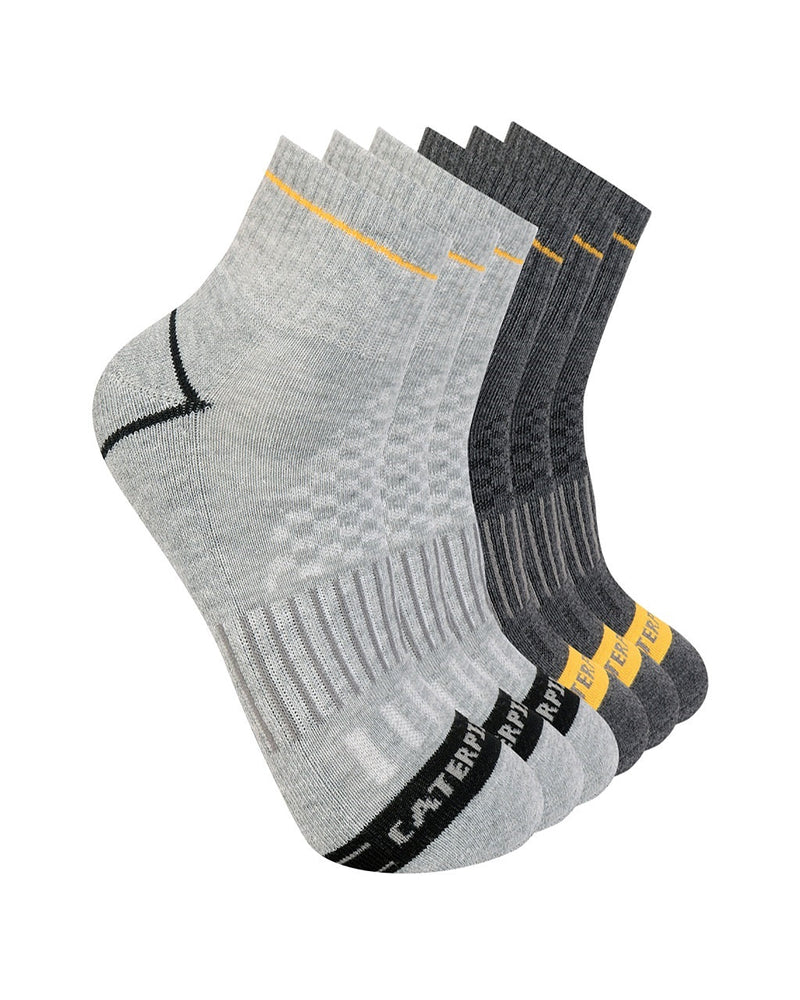 CATERPILLAR Men's Advanced Half Cushion Quarter Socks (6 Pack) CT302349TB