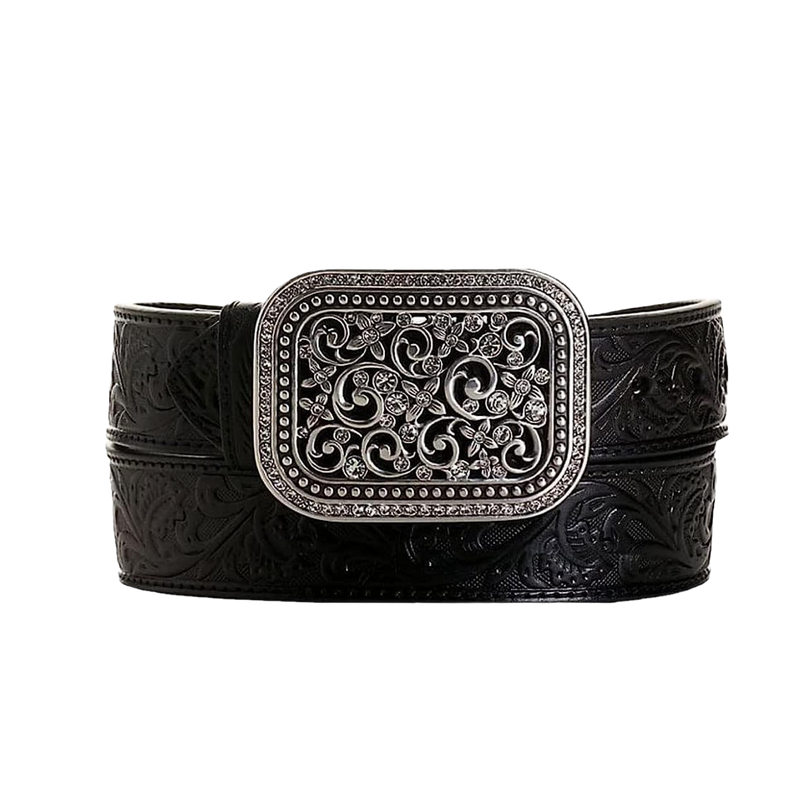 ARIAT Women's Black Rhinestone Filigree Belt A10006901