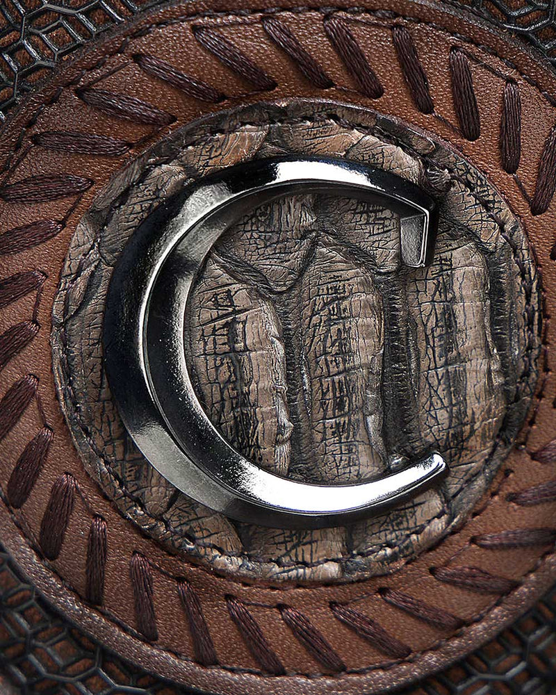 CUADRA Men's Python Studs & Embroidery Western Boot