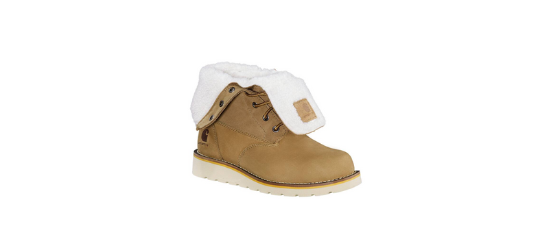 CARHARTT Women's Wedge Fold Down Winter Boot 8 Inch Waterproof Insulated Soft Toe  Work Boot FW8069