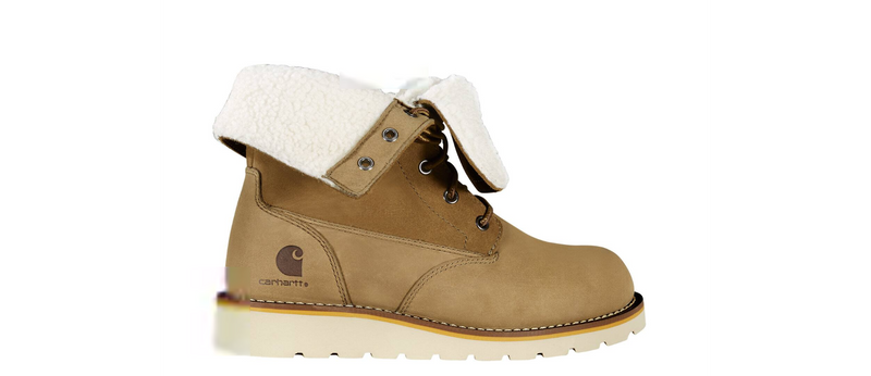 CARHARTT Women's Wedge Fold Down Winter Boot 8 Inch Waterproof Insulated Soft Toe  Work Boot FW8069