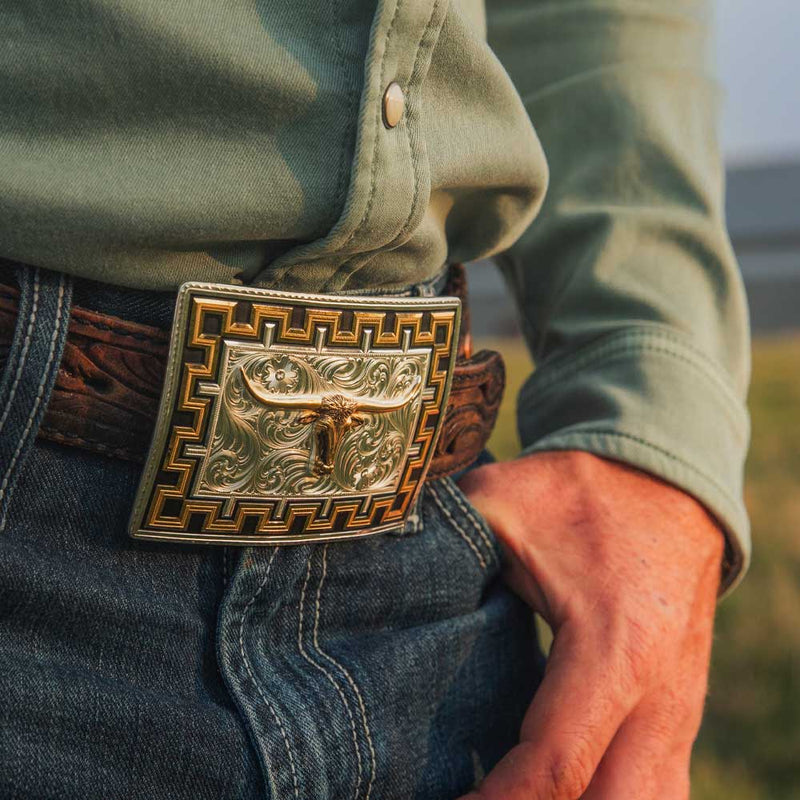 MONTANA Silversmiths Honor and Grit Buckle with Longhorn