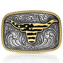 MONTANA Silversmith Western Patriotic Longhorn Buckle