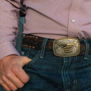 MONTANA Silversmith Western Patriotic Longhorn Buckle