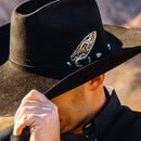 MONTANA Silversmiths  Longhorn Cattle Drive Hat Feather