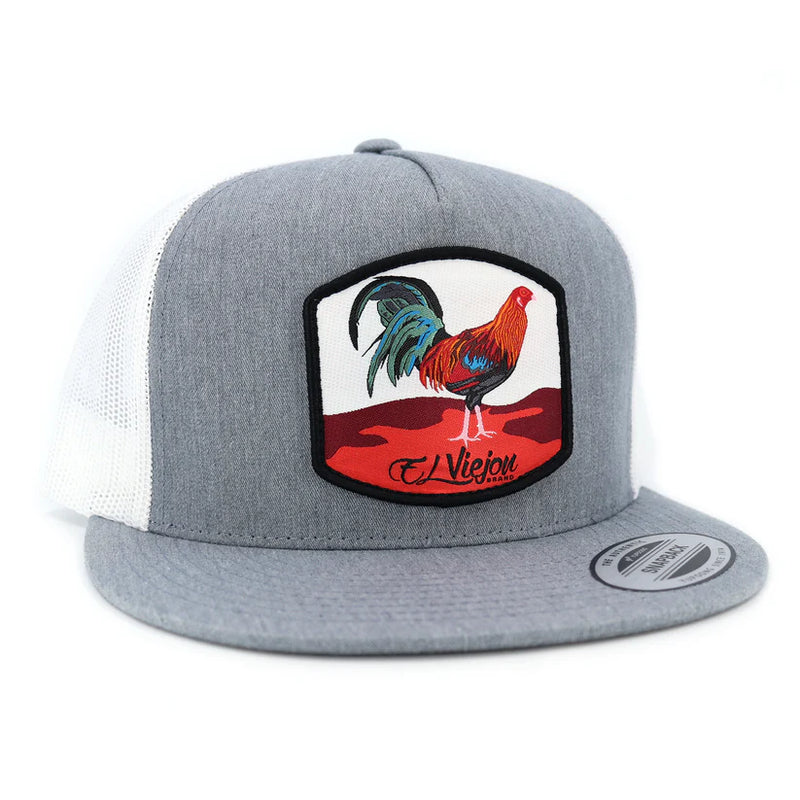 EL VIEJON Gallo Heather/White Flat Visor Hat