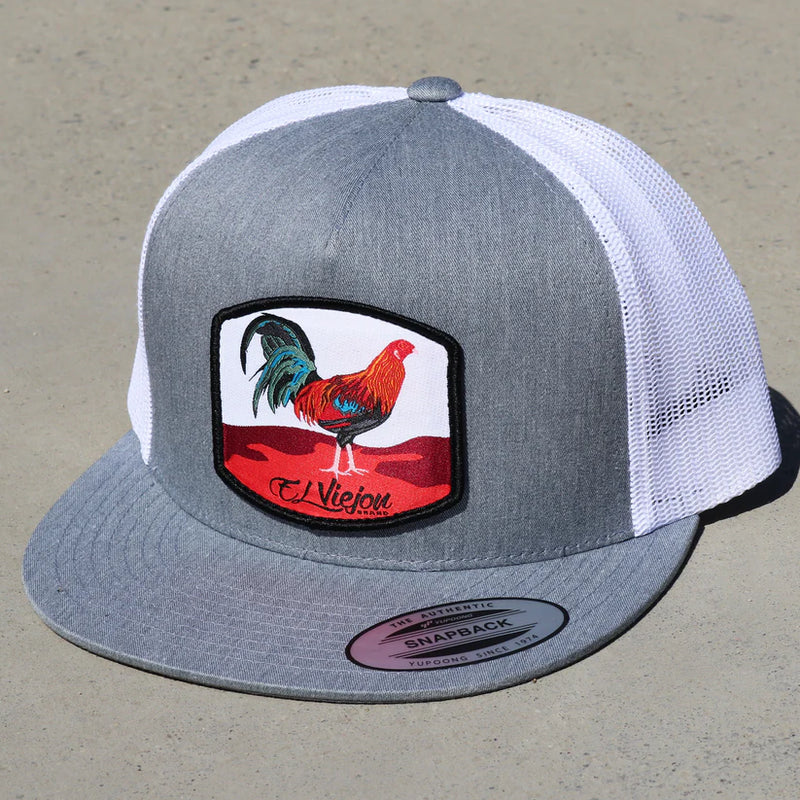 EL VIEJON Gallo Heather/White Flat Visor Hat