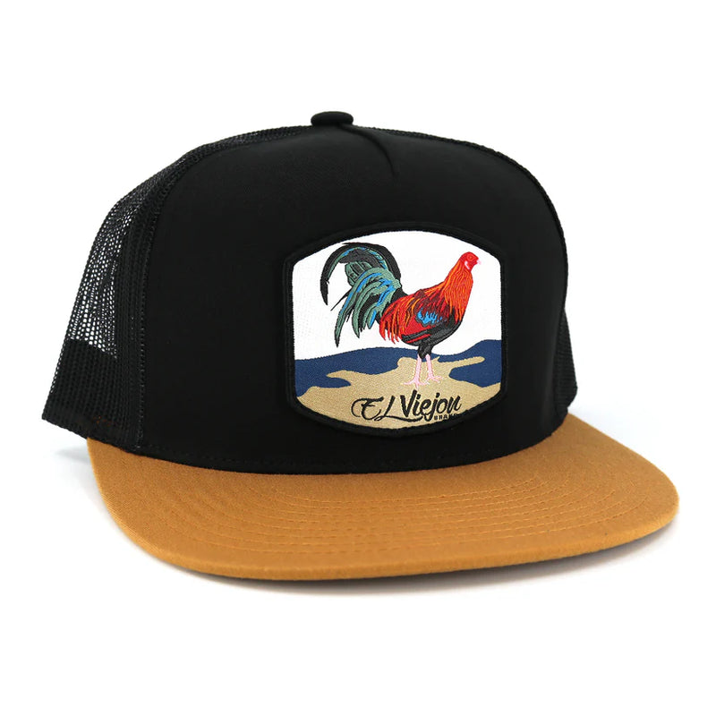 EL VIEJON Gallo Caramel/Black Flat Visor Hat