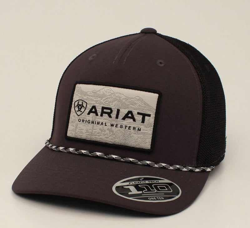 ARIAT Men's Grey and Black Patch Rope Logo A300019001