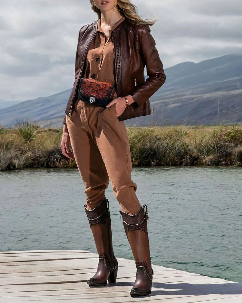 CUADRA Women’s Bovine Leather Pitbull Damaso Round Toe Western Boot