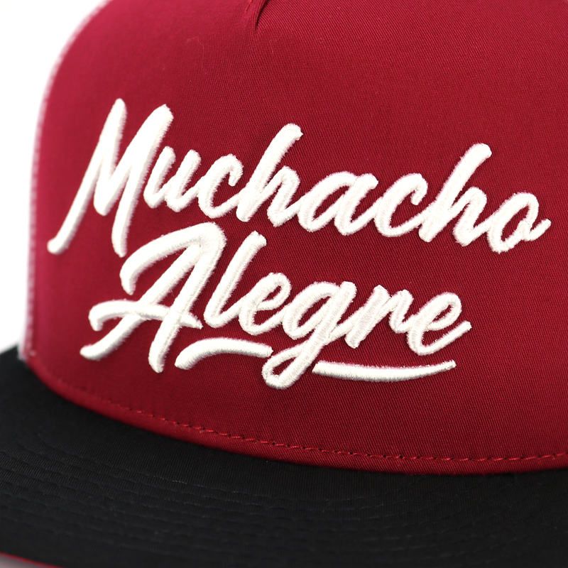 EL VIEJON Men's Muchacho Alegre Flat Visor Cap, Maroon