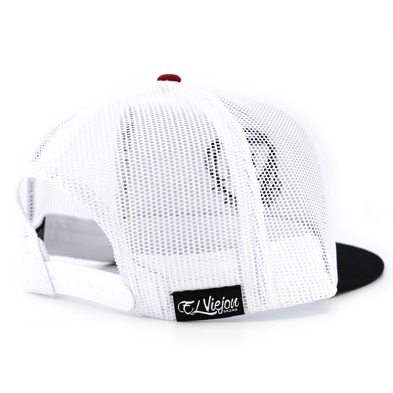 EL VIEJON Men's Muchacho Alegre Flat Visor Cap, Maroon
