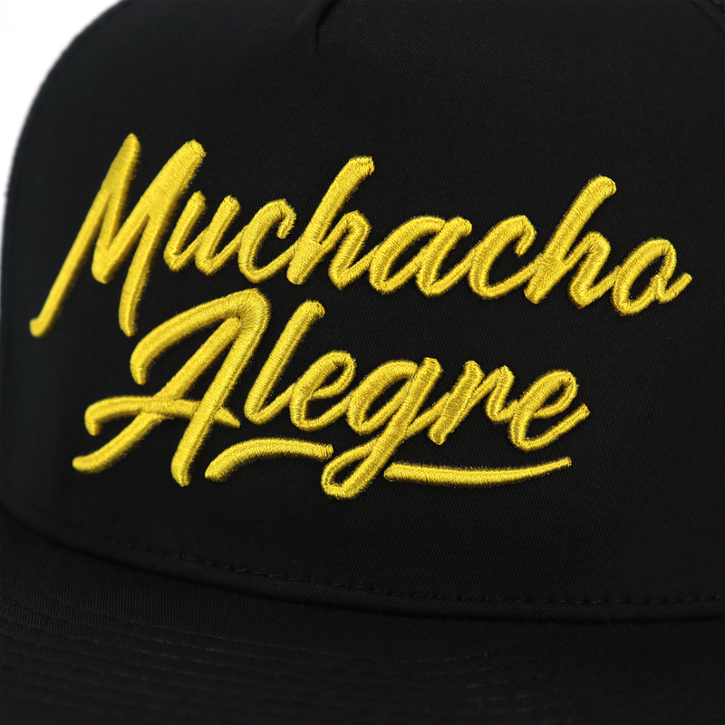EL VIEJON Men's Muchacho Alegre Flat Visor Cap, Black