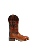 EL GENERAL Women's Texas Genuine Ostrich Western Boot, Brandy