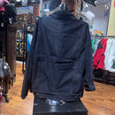 EL GENERAL Men's Faux Fur Lining Denim Jacket, Black