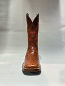 EL GENERAL Women's Texas Genuine Ostrich Western Boot, Brandy