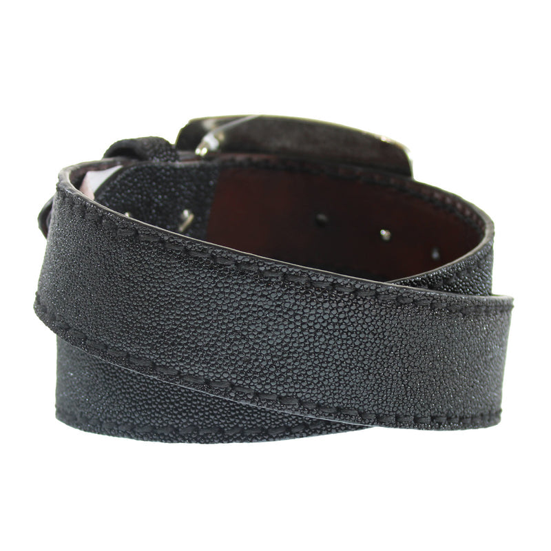 CUADRA Men's Stingray Western Belt, Black