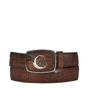 CUADRA Men's Engraved Exotic leather western belt with Cuadra monogram BC311