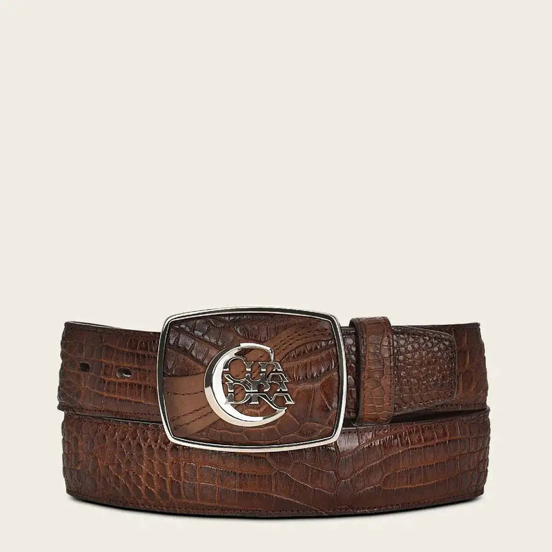CUADRA Men's Engraved Exotic leather western belt with Cuadra monogram BC311