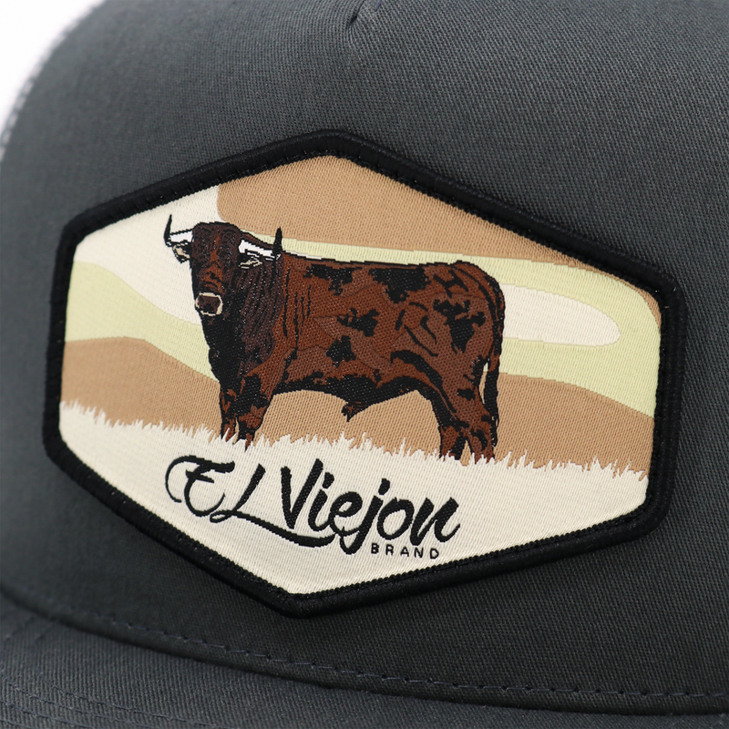 EL VIEJON Semental Flat Visor Cap, Charcoal