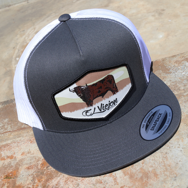 EL VIEJON Semental Flat Visor Cap, Charcoal