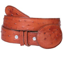 EL GENERAL Men's Imitation Ostrich Print Western Belt 703