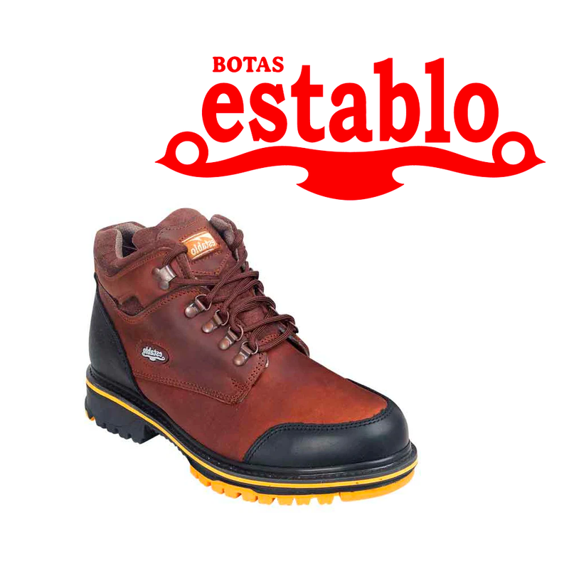 ESTABLO Men's Genuine Leather Lace-Up Soft Toe Work Boots 10848