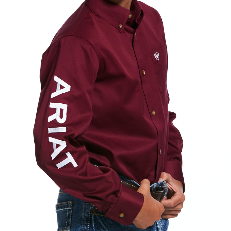 ARIAT Boy's Team Logo Twill Classic Fit Shirt 10030163