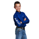 ARIAT Boy's Team Logo Twill Shirt Blue