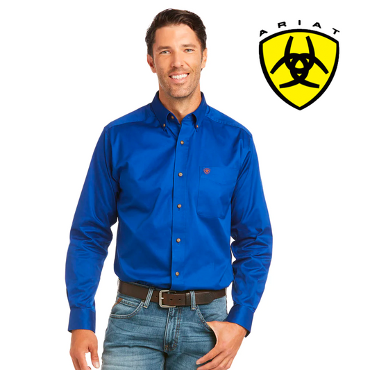 Camisa ajustada de sarga lisa ARIAT para hombre 10034225