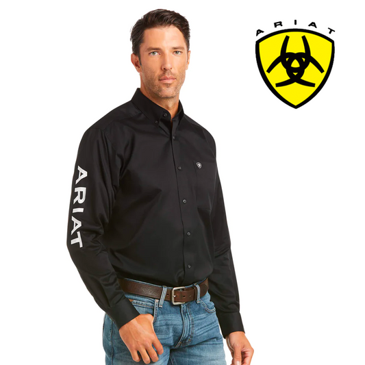 Camisa ajustada de sarga con logotipo del equipo ARIAT para hombre 10034231