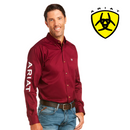 Camisa de manga larga ajustada de sarga con logotipo del equipo ARIAT para hombre 10034233