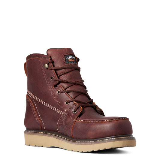 ARIAT Men's Rebar Wedge Moc 6 Inch Warerproof Work Boot  10035916