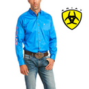 Camisa de manga larga ajustada de sarga con logotipo del equipo ARIAT para hombre 10036436