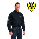 Camisa clásica de sarga con logotipo del equipo ARIAT para hombre, México, 10038500 