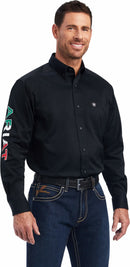 Camisa clásica de sarga con logotipo del equipo ARIAT para hombre, México, 10038500 