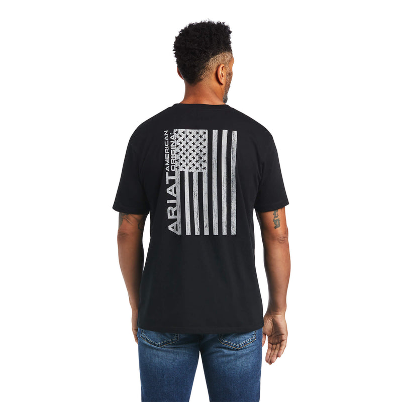 ARIAT Men's Woodgrain Flag SS T-Shirt 10040865