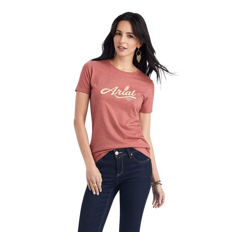 ARIAT Women's Wheat Script SS T-Shirt 10042721