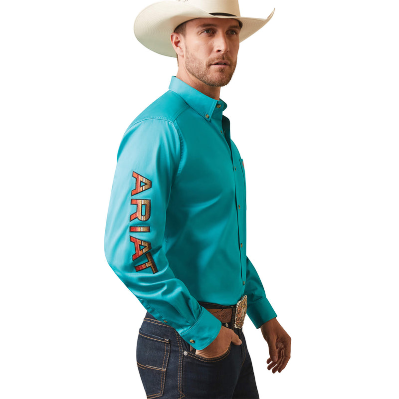 ARIAT Men's Team Logo Twill Fitted LS Shirt 10043569