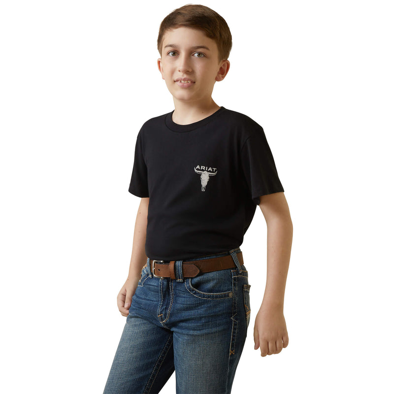ARIAT Boy's Ariat Steer Skull Flag T-Shirt 10044753