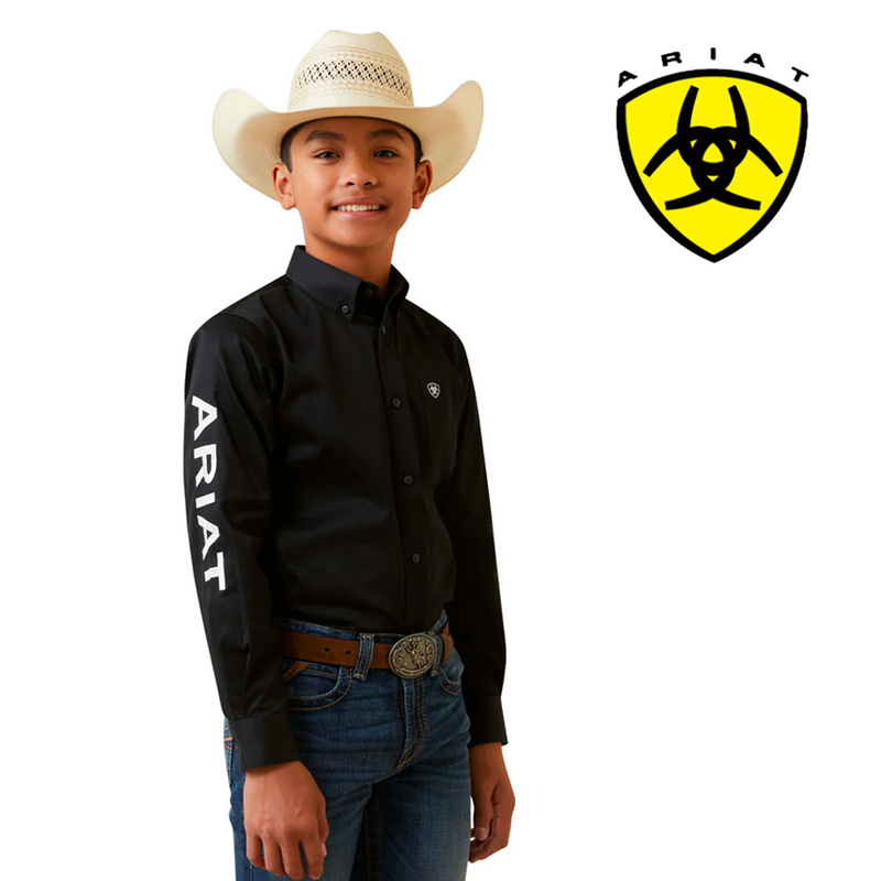 ARIAT Boy's Team logo Twill LS Shirt 10045426